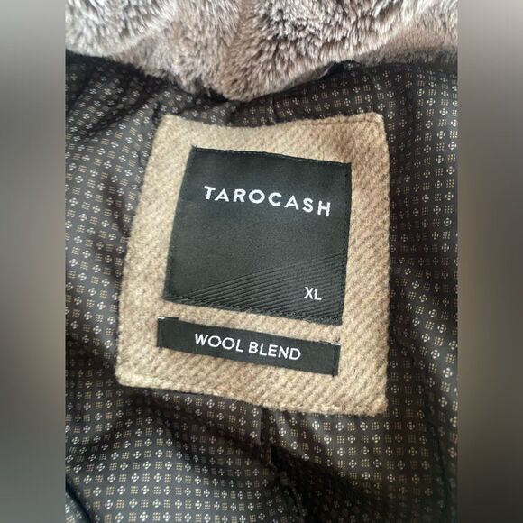 Tarocash Mens Wool Blend Jacket Brown Size XL Long Sleeve Zip Buttons - Picture 4 of 16